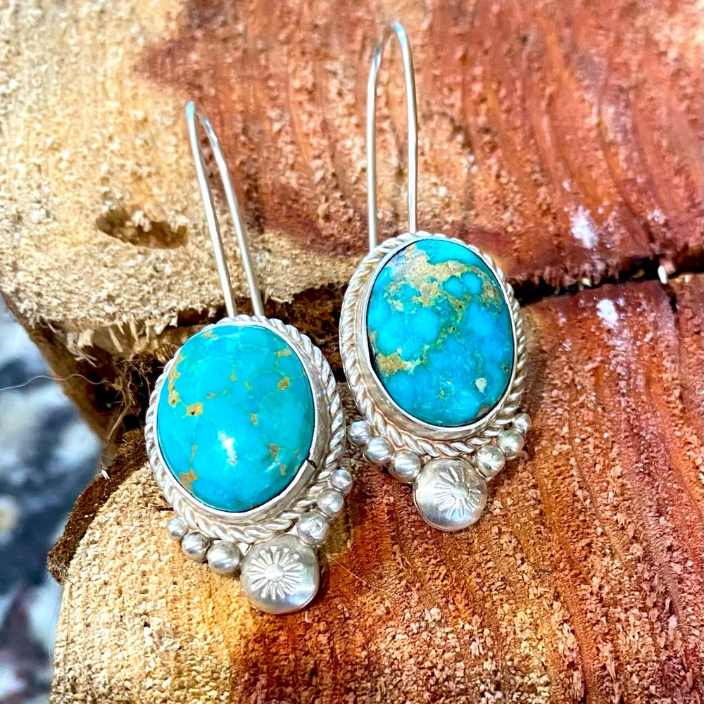 Turquoise and sterling earrings